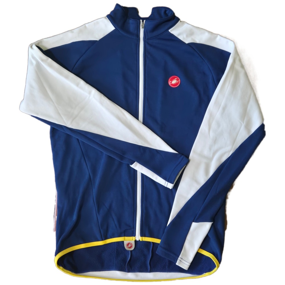 Castelli Womens Blue White Cycling Jersey Full Zip Fleece Lined Jacket Small